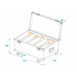 ROADINGER Flightcase 4x LED CLS-18 QCL RGB/WW